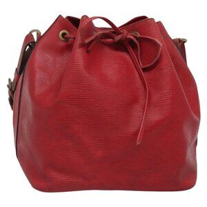 Authentic LOUIS VUITTON Epi Petit Noe Shoulder Bag Red M44107 LV